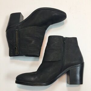 Sheridan Mia Black Leather Heeled Booties Size 10